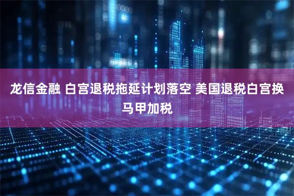 龙信金融 白宫退税拖延计划落空 美国退税白宫换马甲加税