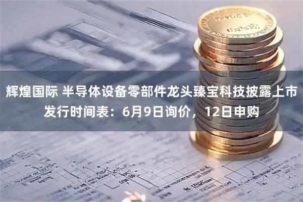 辉煌国际 半导体设备零部件龙头臻宝科技披露上市发行时间表：6月9日询价，12日申购